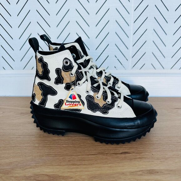 ⭐Rare Converse Run Star Hike Hi Women Shoes Sz 6.5 Leopard Platform Gold 172036C - Picture 9 of 12